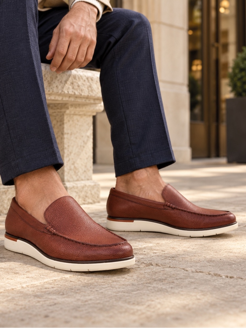 Allen Edmonds Carson Venetian Loafers Men’s 12 EEE Chili Leather Hybrid Slip-On